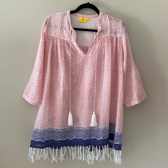Roller Rabbit Tunic Top Swim Coverup XXS Resortwear Preppy Country Club Boho - Picture 1 of 10